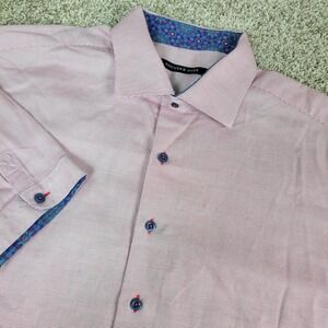 Hammer Made Mens Large Red White Button Up Short Sleeve